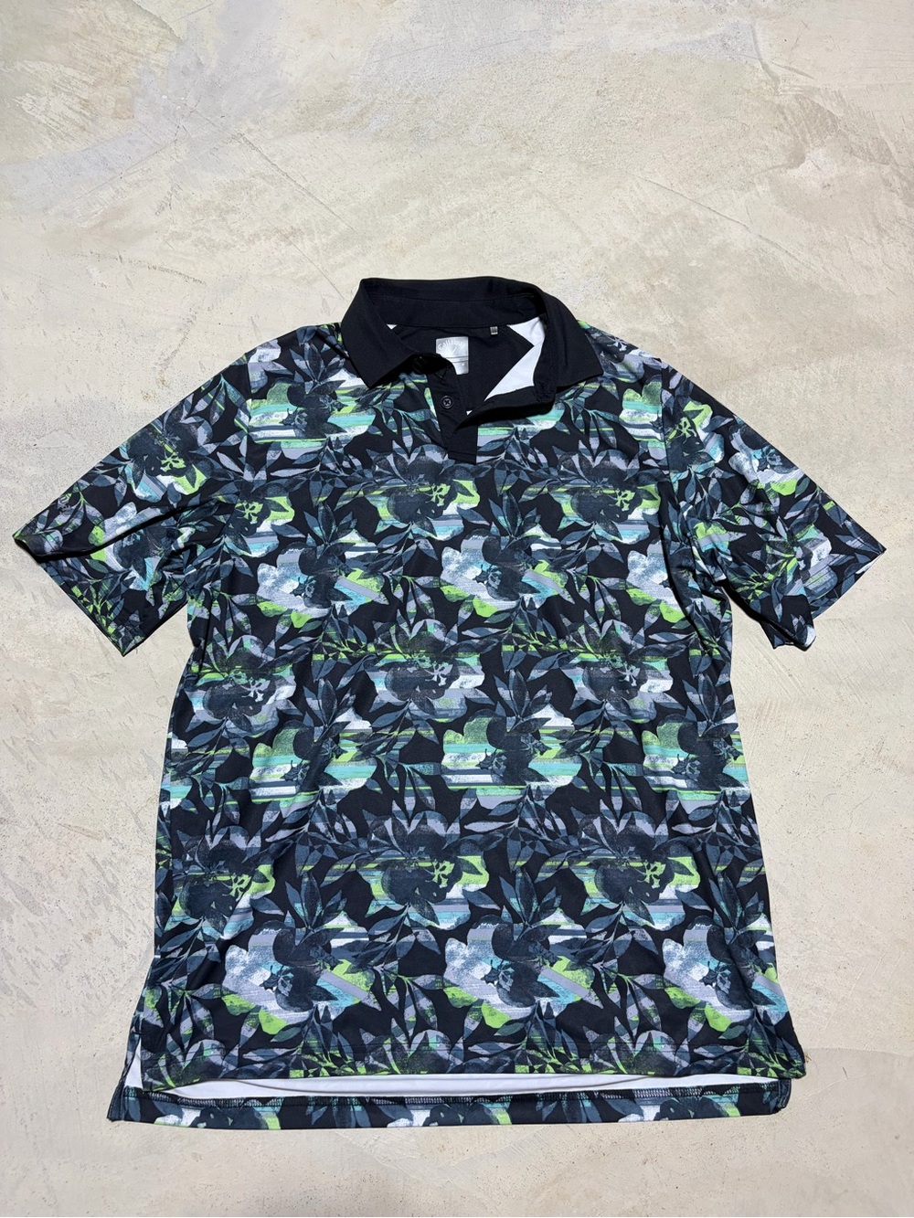 Callaway Men's Black Floral Golf Polo Shirt medium